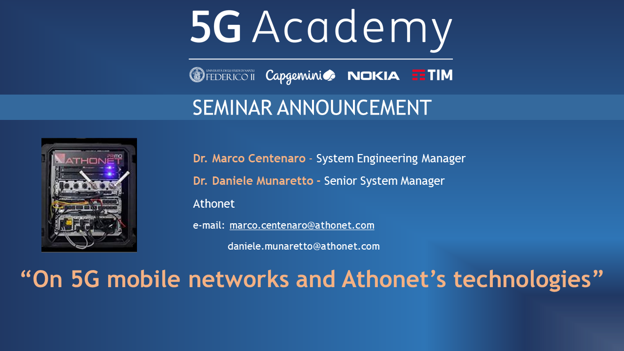 On 5G mobile networks and Athonet’s technologies